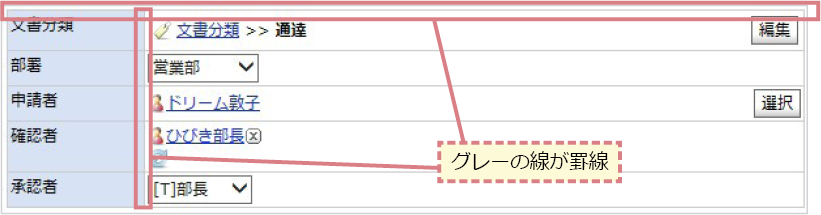 フォームに罫線を引きたい Smartdbサポートサイト Dcs オンプレミス